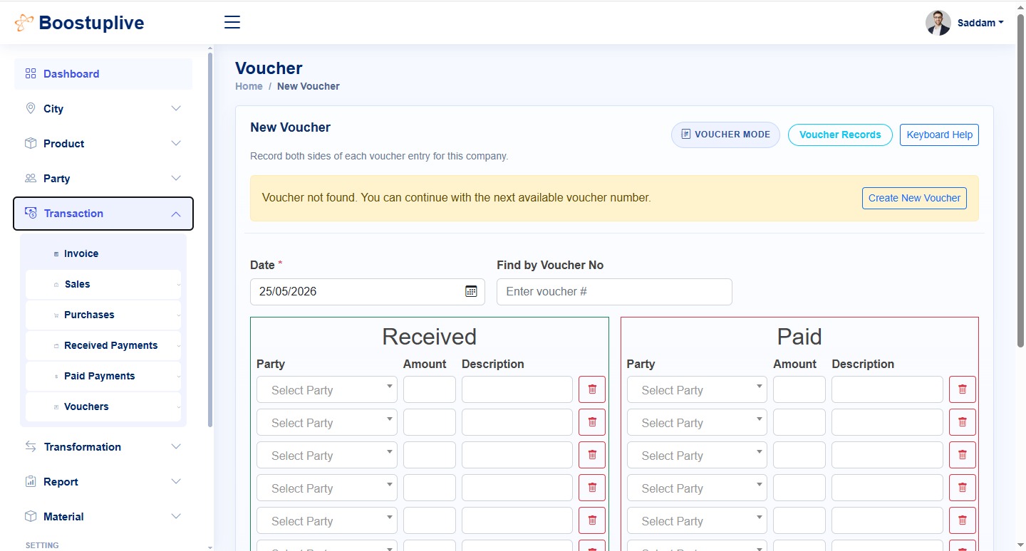 Ledger & Stock Management System
